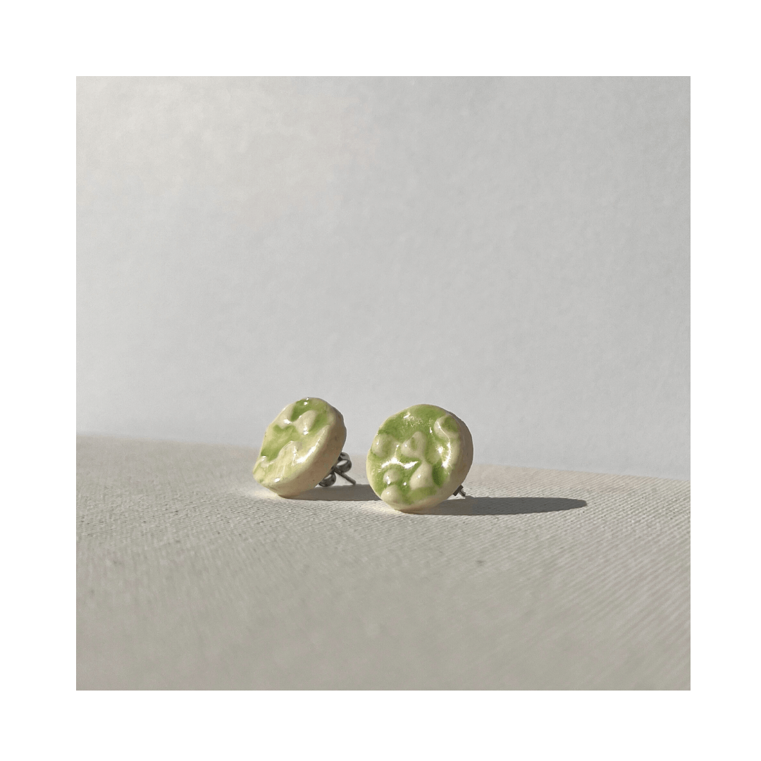 Porcelain Bobble Seaweed Studs