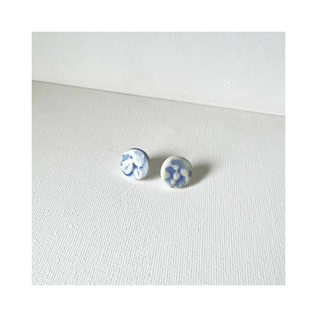 Porcelain Bobble Seaweed Studs