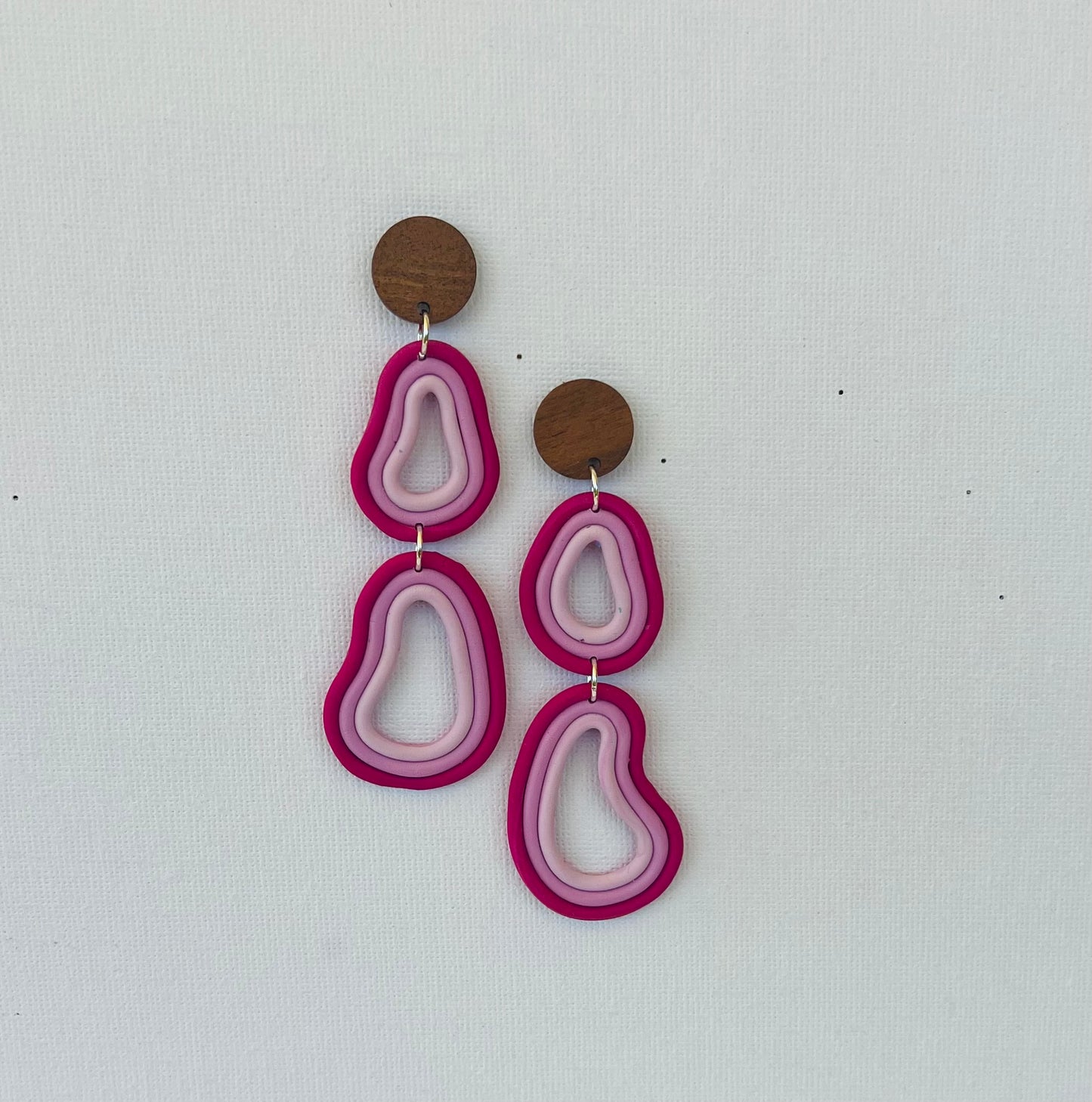 Monochromatic Pink Organic Dangles