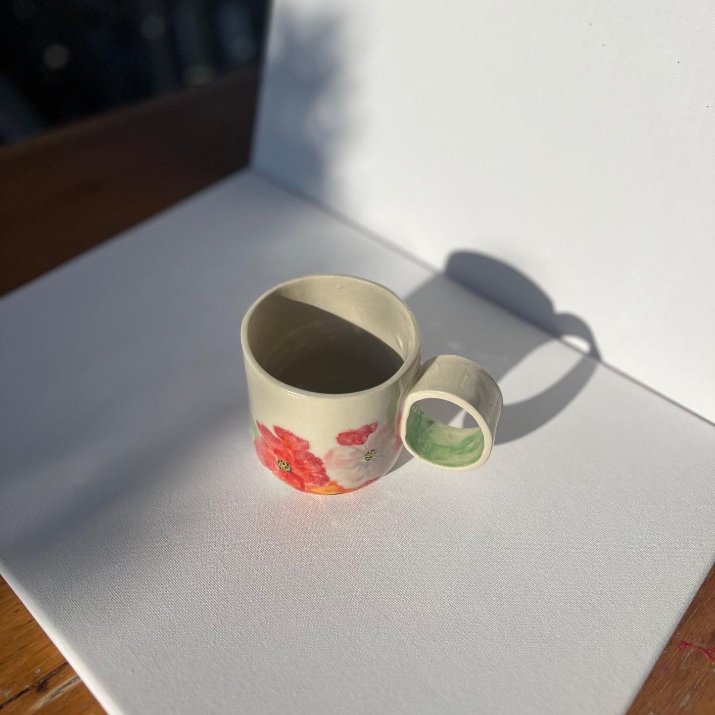 Handpainted Porcelain Flower Coffee Mug