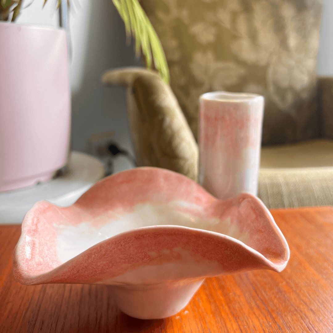 Flower Vase and Tealight Candle Pink Petal