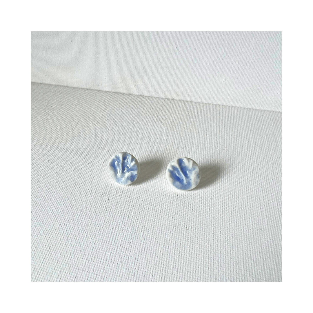 Blue Coral Porcelain Studs